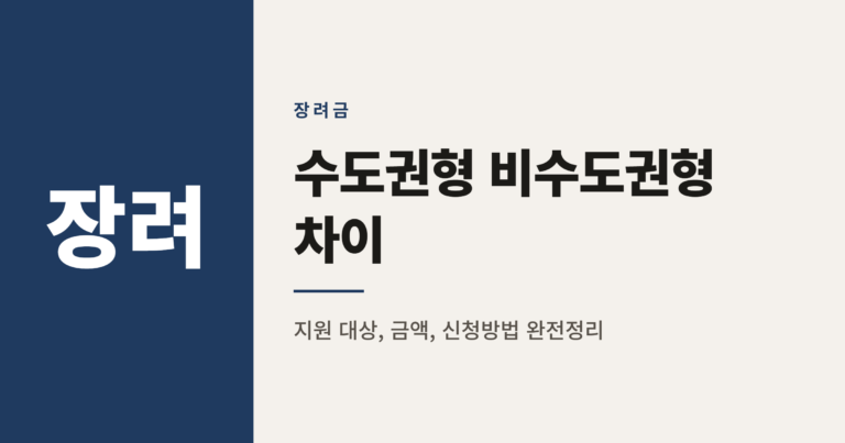 2026 청년일자리도약장려금 개편, 수도권형과 비수도권형 차이