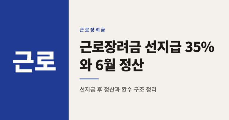 근로장려금 반기신청 12월 35% 선지급이 확정액이 아닌 이유
