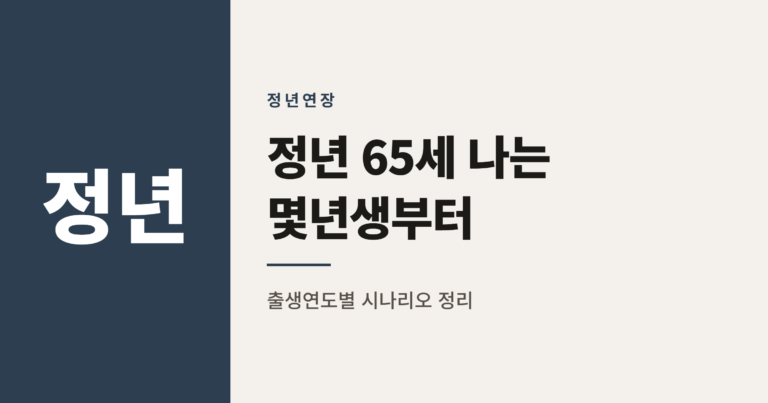 정년 65세 법안, 9월 정기국회 통과되면 나는 몇 년생부터 해당될까